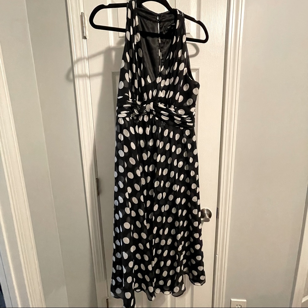 White House Black Market | Women’s Polka Dot Dress | V-Neck Flowy | Size 12